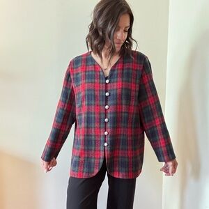 vintage plaid blazer - size 18